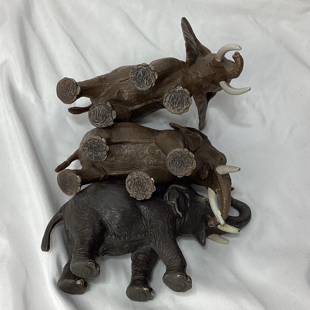 Schleich Elephant Lot of 3 Elephants Figures Toys Large 2004 - Picture 8 of 10